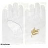 Gants maçonniques coton brodés – Feuille d'acacia – Taille XS