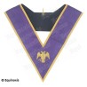 Sautoir maçonnique moiré – Memphis-Misraïm – 95ème degré – Aigle doré sur fond violet