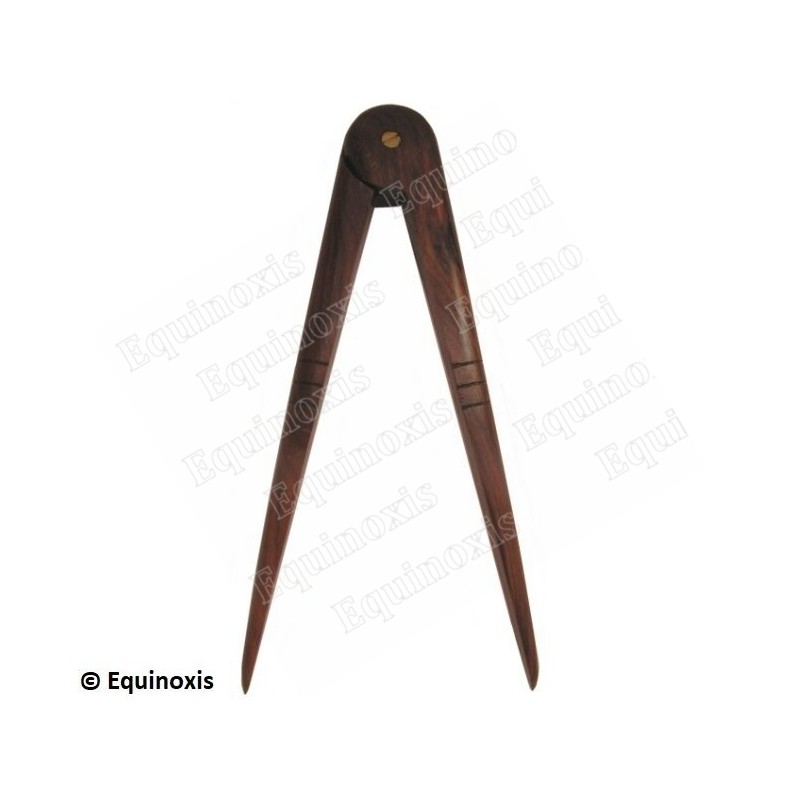 Compas maçonnique en bois articulé – Marron