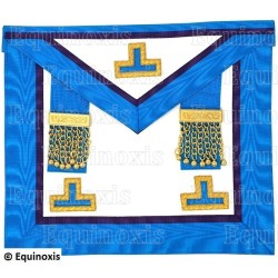 Tablier maçonnique en simili-cuir – Memphis-Misraïm – Vénérable Maître – 3 taus + penderilles