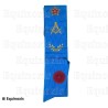 Cordon maçonnique moiré – Rite Français Groussier – Maître – Equerre-et-compas + G + Etoile flamboyante – Brodé machine