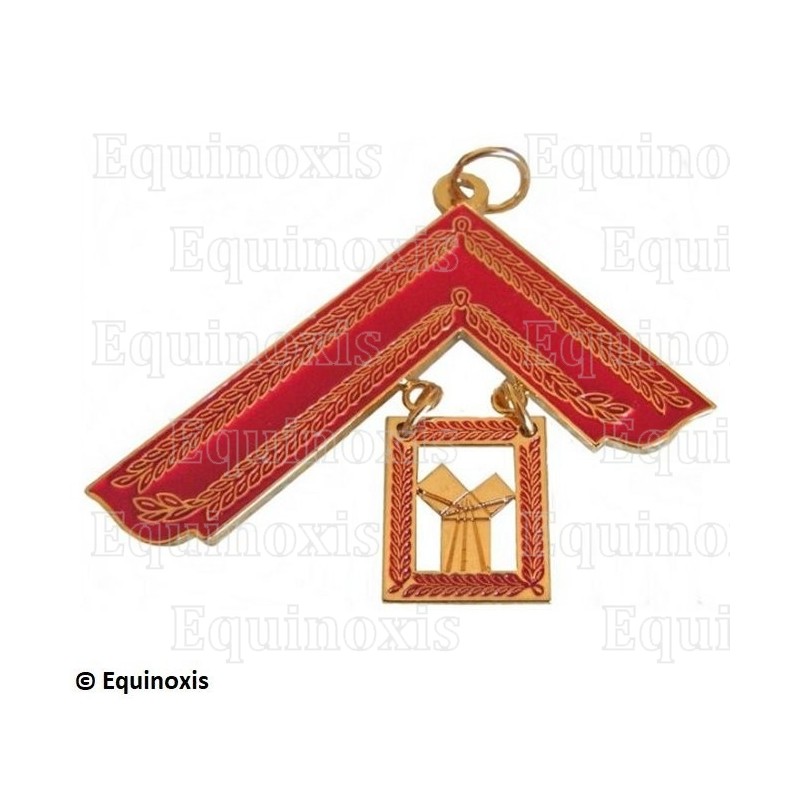 Bijou maçonnique d'Officier – REAA – Passé Maître Installé – Emaillé rouge