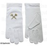 Gants maçonniques coton brodés – Maillets croisés – Vénérable Maître – Taille XXXL