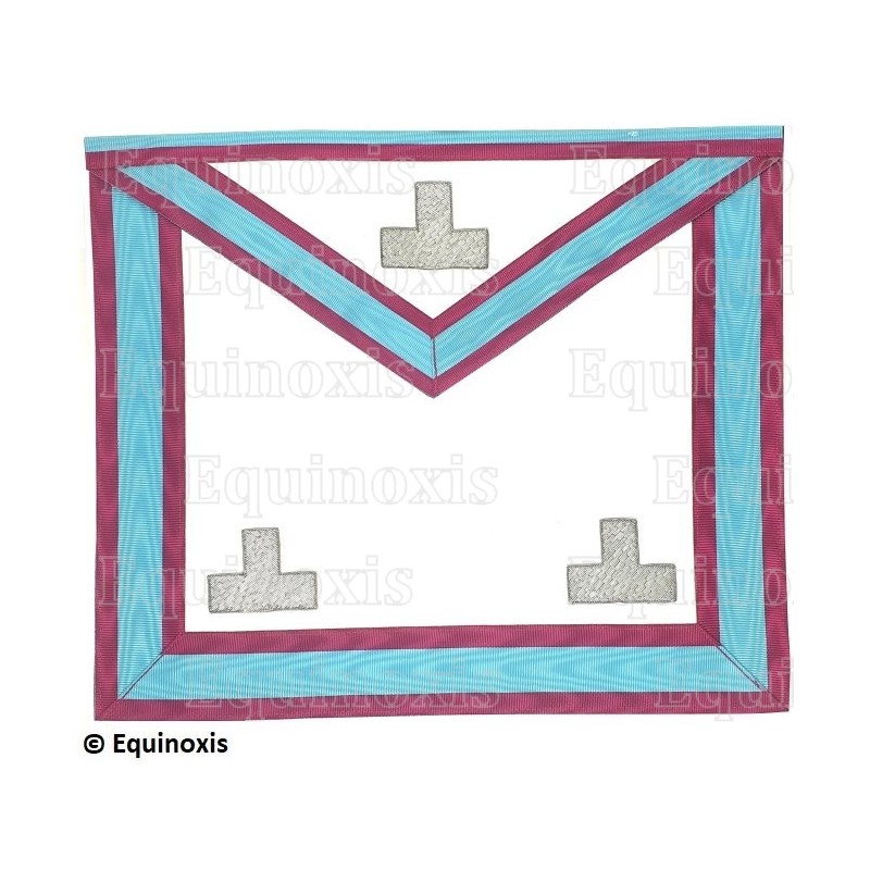 Tablier maçonnique en cuir – La Marque – Couleur française – Vénérable Maître