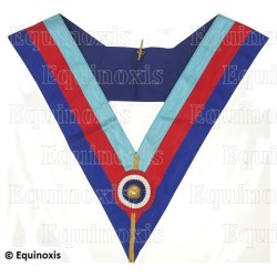 Sautoir maçonnique moiré – Arche Royale Domatique – Officier National – Cocarde française