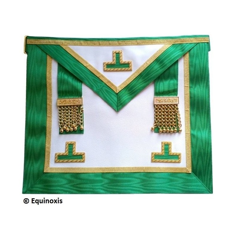 Tablier maçonnique en faux cuir – Rite de Cerneau – Passé Maître – Brodé main
