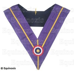 Sautoir maçonnique moiré – Ordre des Maîtres Royaux Choisis (ORMC) / Cryptique – Passé TFIM – Cocarde française
