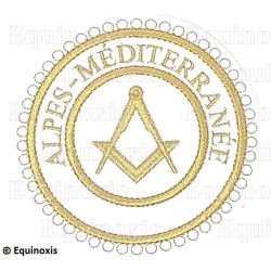 Badge / Macaron GLNF – Grande tenue provinciale – Assistant Grand Maître – Alpes-Méditerranée – Brodé machine