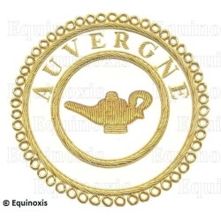 Badge / Macaron GLNF – Grande tenue provinciale – Grand Précepteur – Auvergne – Brodé main