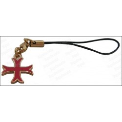 Bijou de mobile templier – Croix templière pattée rentrée émaillée rouge – Vente grossiste