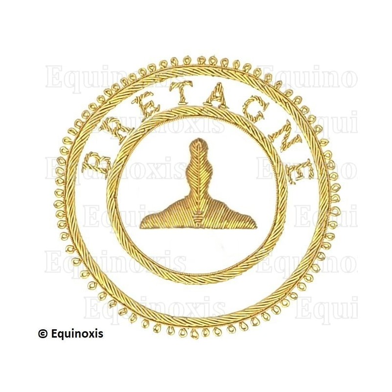 Badge / Macaron GLNF – Grande tenue provinciale – Grand Préceptur – Bretagne – Brodé main