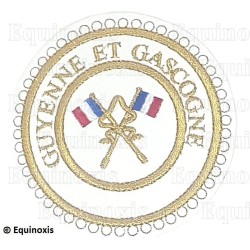 Badge / Macaron GLNF – Grande tenue provinciale – Passé Grand Porte-Etendard – Guyenne et Gascogne – Brodé machine
