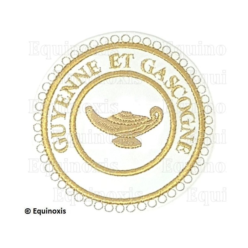 Badge / Macaron GLNF – Grande tenue provinciale – Grand Précepteur – Guyenne et Gascogne – Brodé machine