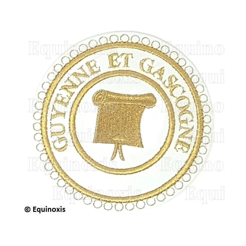 Badge / Macaron GLNF – Grande tenue provinciale – Grand Orateur – Guyenne et Gascogne – Brodé machine