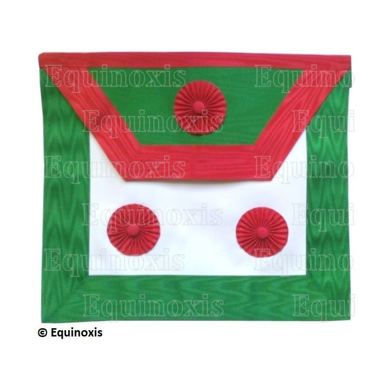 Tablier maçonnique en cuir – RER – Maître Ecossais de Saint André (MESA) – Bavette hexagonale