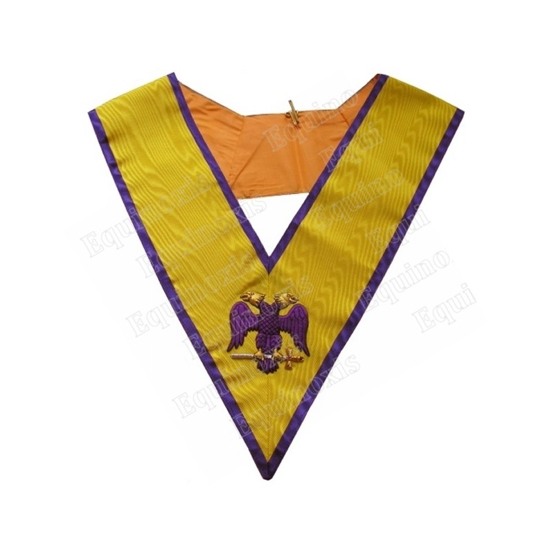 Sautoir maçonnique moiré – Memphis-Misraïm – 95ème degré – Brodé main