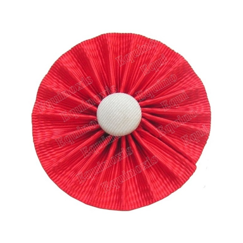 Cocarde rouge avec bouton blanc