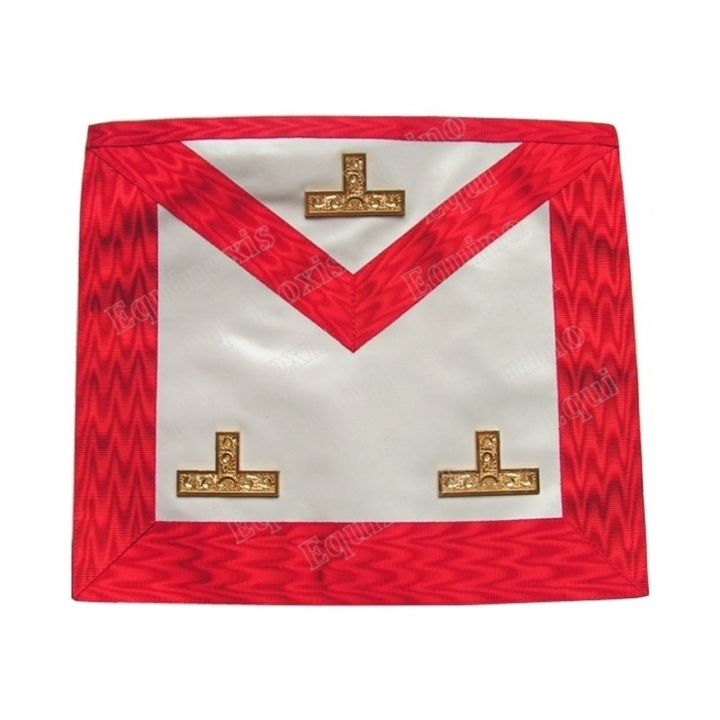 Tablier maçonnique en simili-cuir – REAA – Vénérable Maître – 3 taus