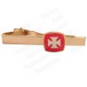 Pince-à-cravate templière – Croix templière émaillée blanc sur fond rouge