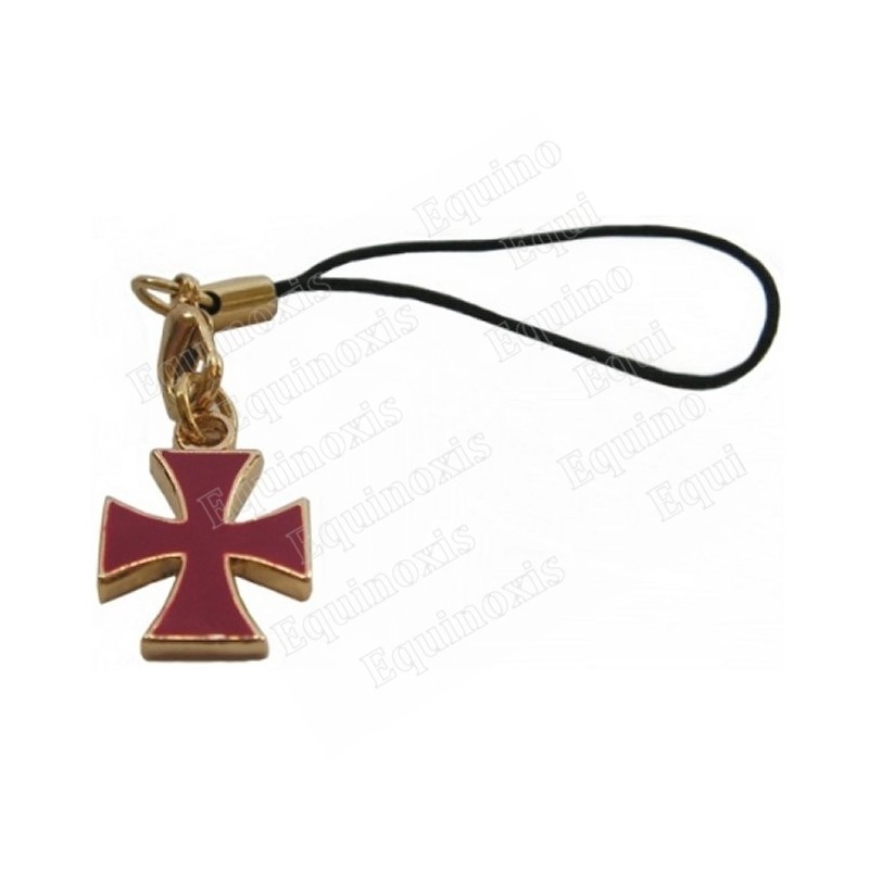 Bijou de mobile templier – Croix templière émaillée rouge