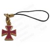 Bijou de mobile templier – Croix templière émaillée rouge