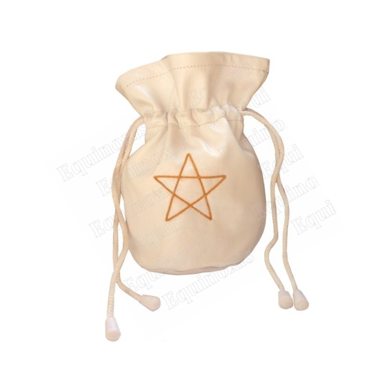 Bourse en cuir  – Pentagramme – Cuir blanc