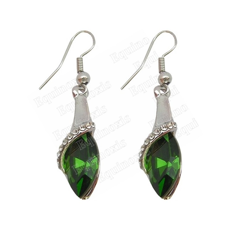 Boucles d'oreilles en cristal – Ballerine – Vert – Finition argent