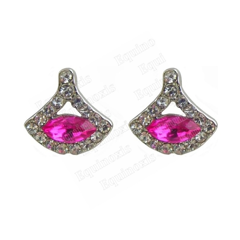 Boucles d'oreilles en cristal – Nausica – Fuschia – Finition argent