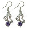 Boucles d'oreilles en cristal – Papillon – Violet – Finition argent