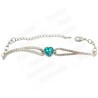 Bracelet en cristal – Coeur – Bleu – Finition argent
