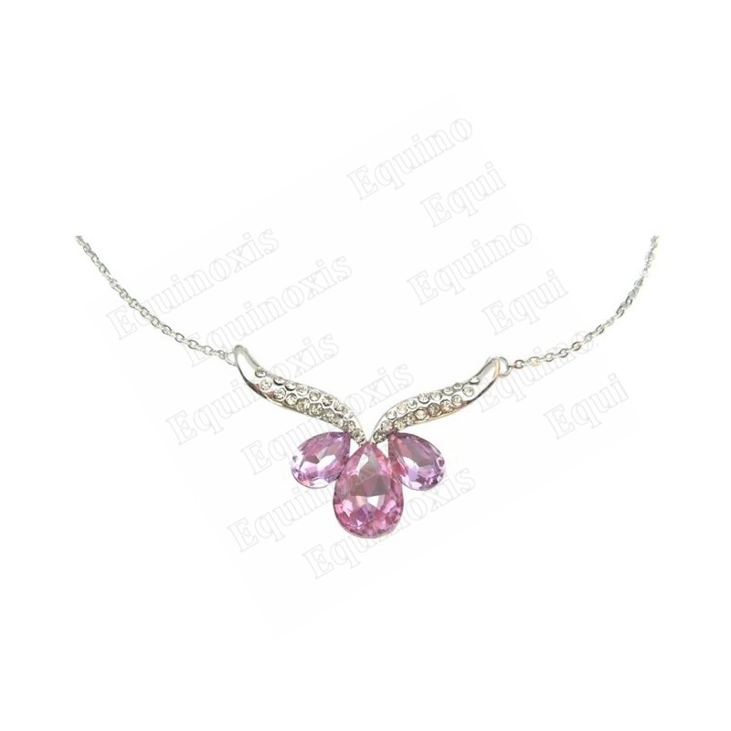 Collier en cristal – Joséphine – Parme – Finition argent