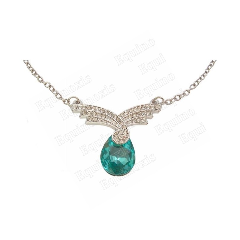 Collier en cristal – Princesse – Bleu – Finition argent