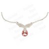 Collier en cristal – Princesse – Rose – Finition argent