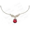 Collier en cristal – Princesse – Rouge – Finition argent