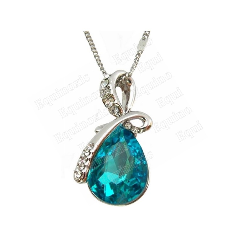 Pendentif en cristal – Duchesse – Bleu – Finition argent
