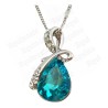 Pendentif en cristal – Duchesse – Bleu – Finition argent
