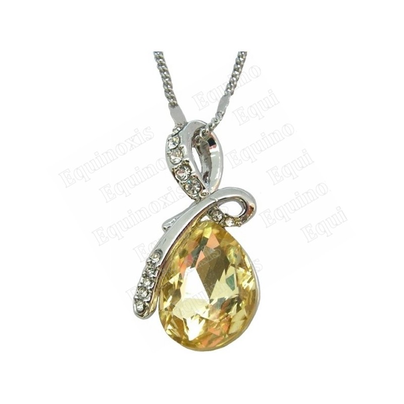 Pendentif en cristal – Duchesse – Jaune – Finition argent