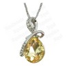 Pendentif en cristal – Duchesse – Jaune – Finition argent