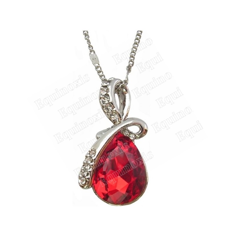 Pendentif en cristal – Duchesse – Rouge – Finition argent