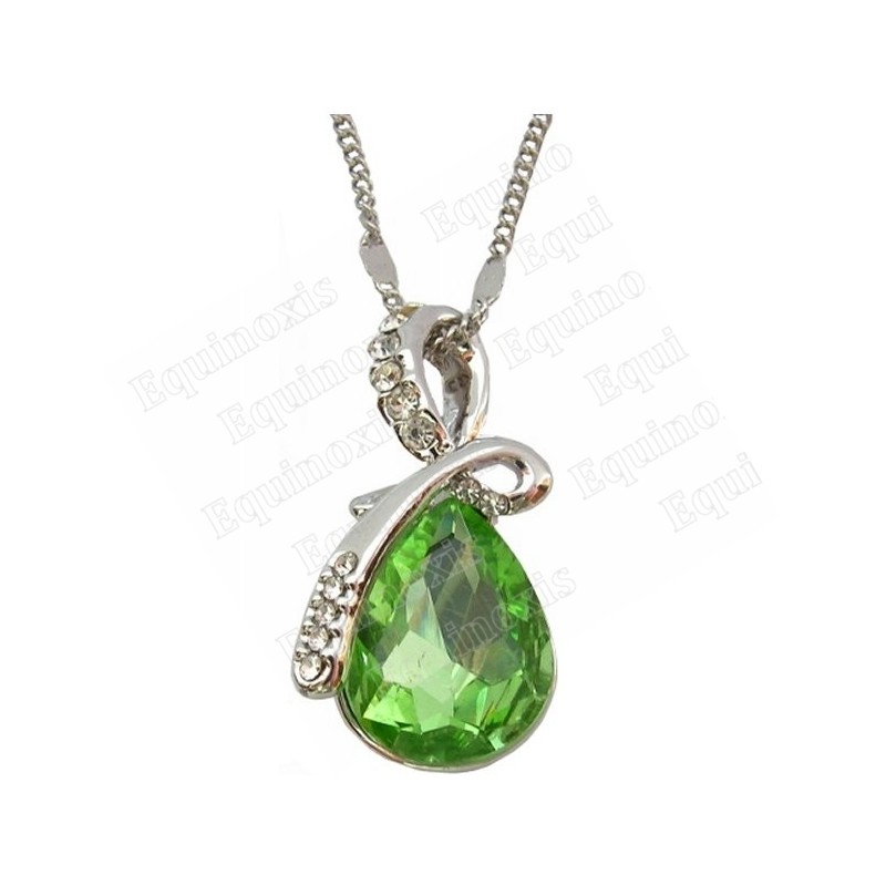 Pendentif en cristal – Duchesse – Vert – Finition argent