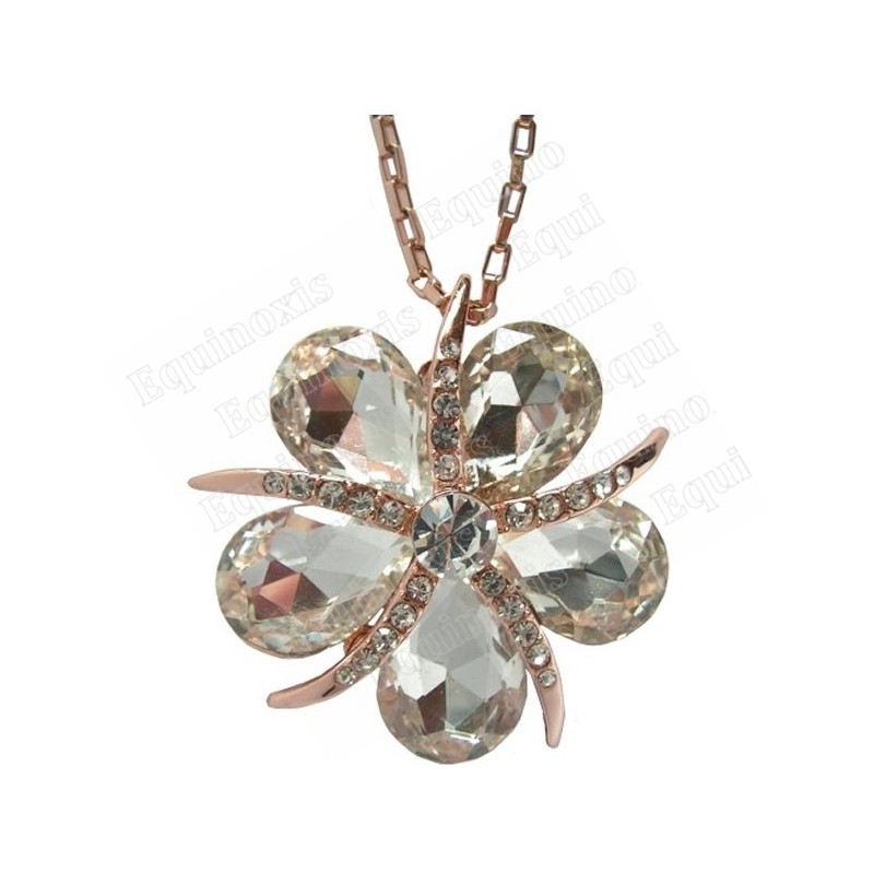 Pendentif en cristal – Etoile de mer – Cristal blanc – Finition or rose