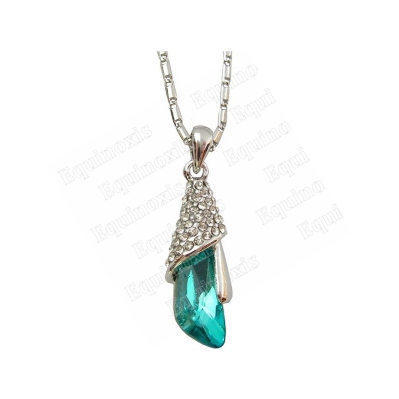 Pendentif en cristal – Goutte – Bleu – Finition argent