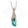 Pendentif en cristal – Goutte – Bleu – Finition argent