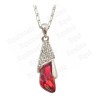 Pendentif en cristal – Goutte – Rouge – Finition argent