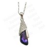 Pendentif en cristal – Goutte – Violet – Finition argent