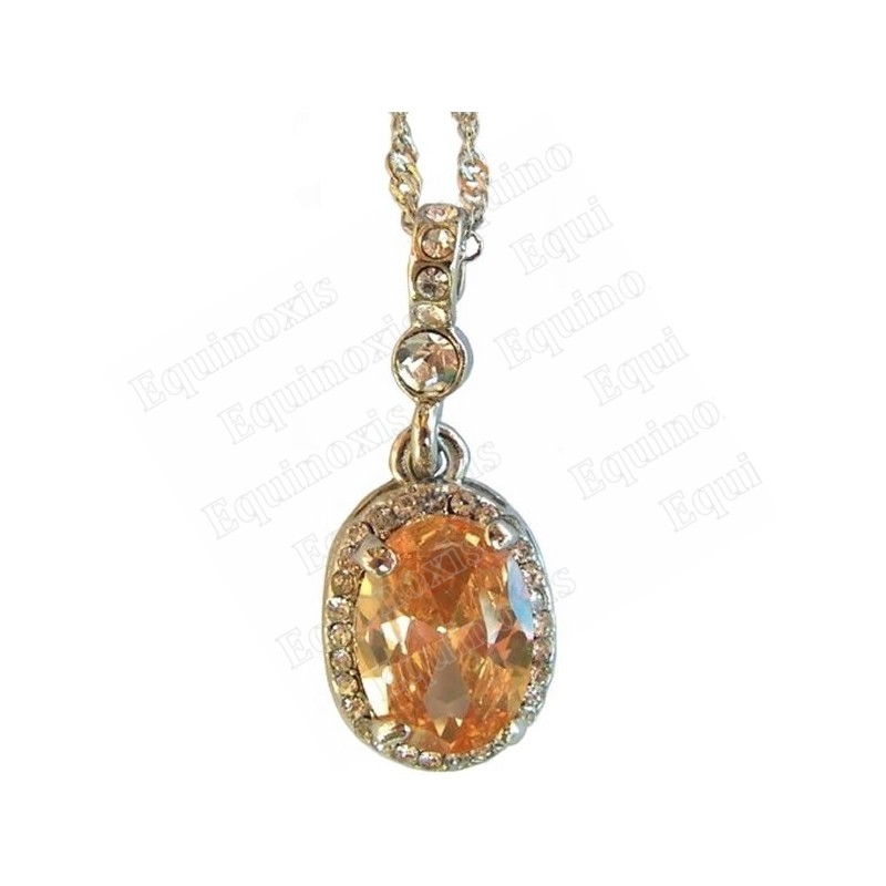 Pendentif en cristal – Marquise – Orange – Finition argent