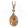 Pendentif en cristal – Marquise – Orange – Finition argent
