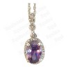 Pendentif en cristal – Marquise – Violet – Finition argent