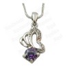 Pendentif en cristal – Papillon – Violet – Finition argent