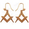 Boucles d'oreilles maçonniques – Equerre et compas – Or vif